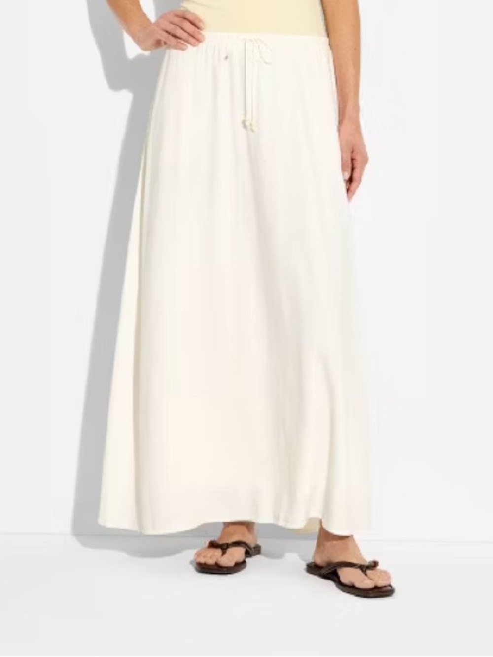 Wild Fable fully lined low rise maxi skirt drawstring waist w/ pockets size L no